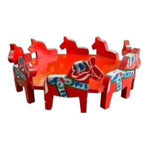 Midcentury Nils Olsson Dala Horse Orange
Tray Stand Sweden*READ*